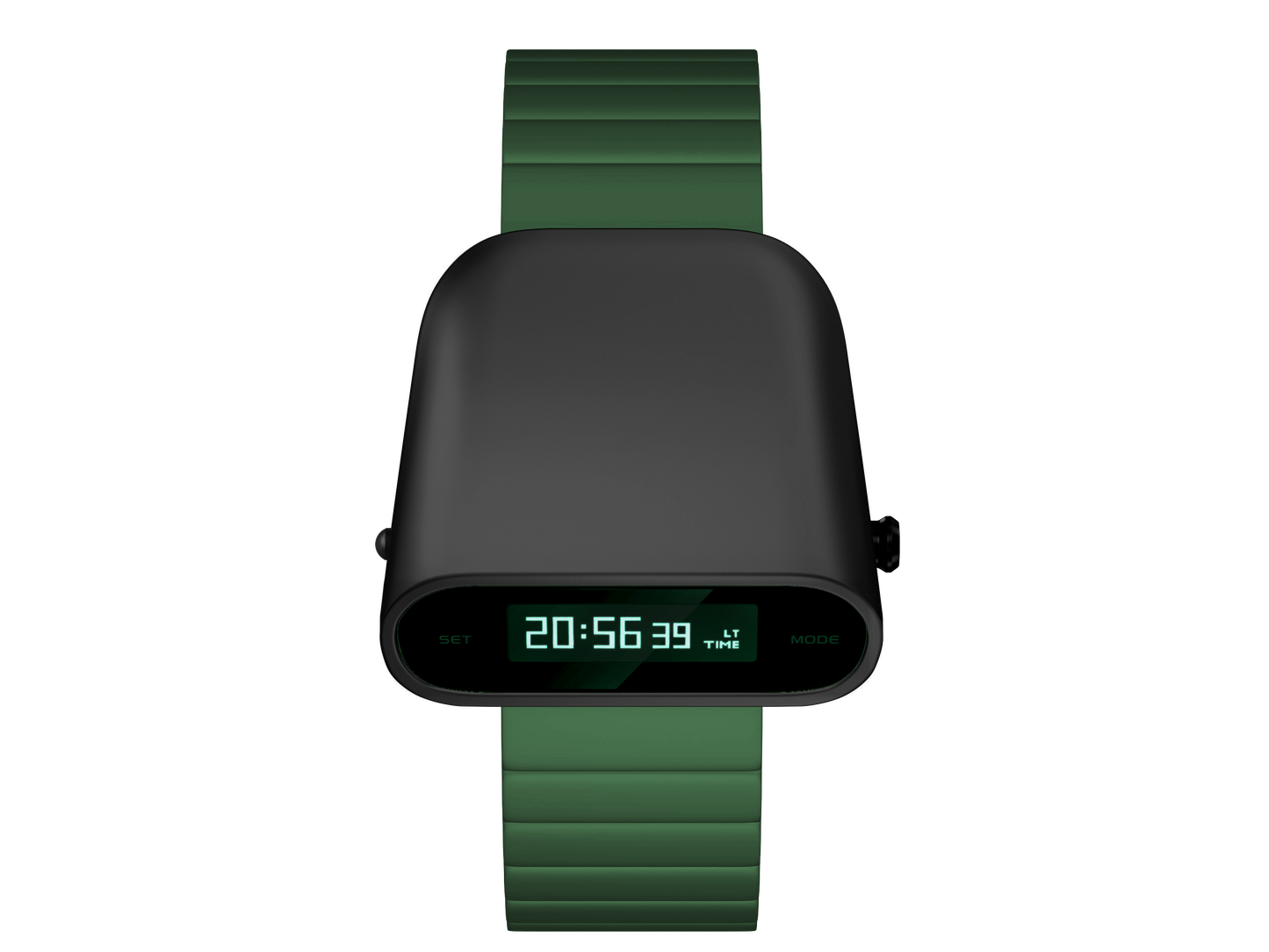 retro digital watch-green top view-S1000BG