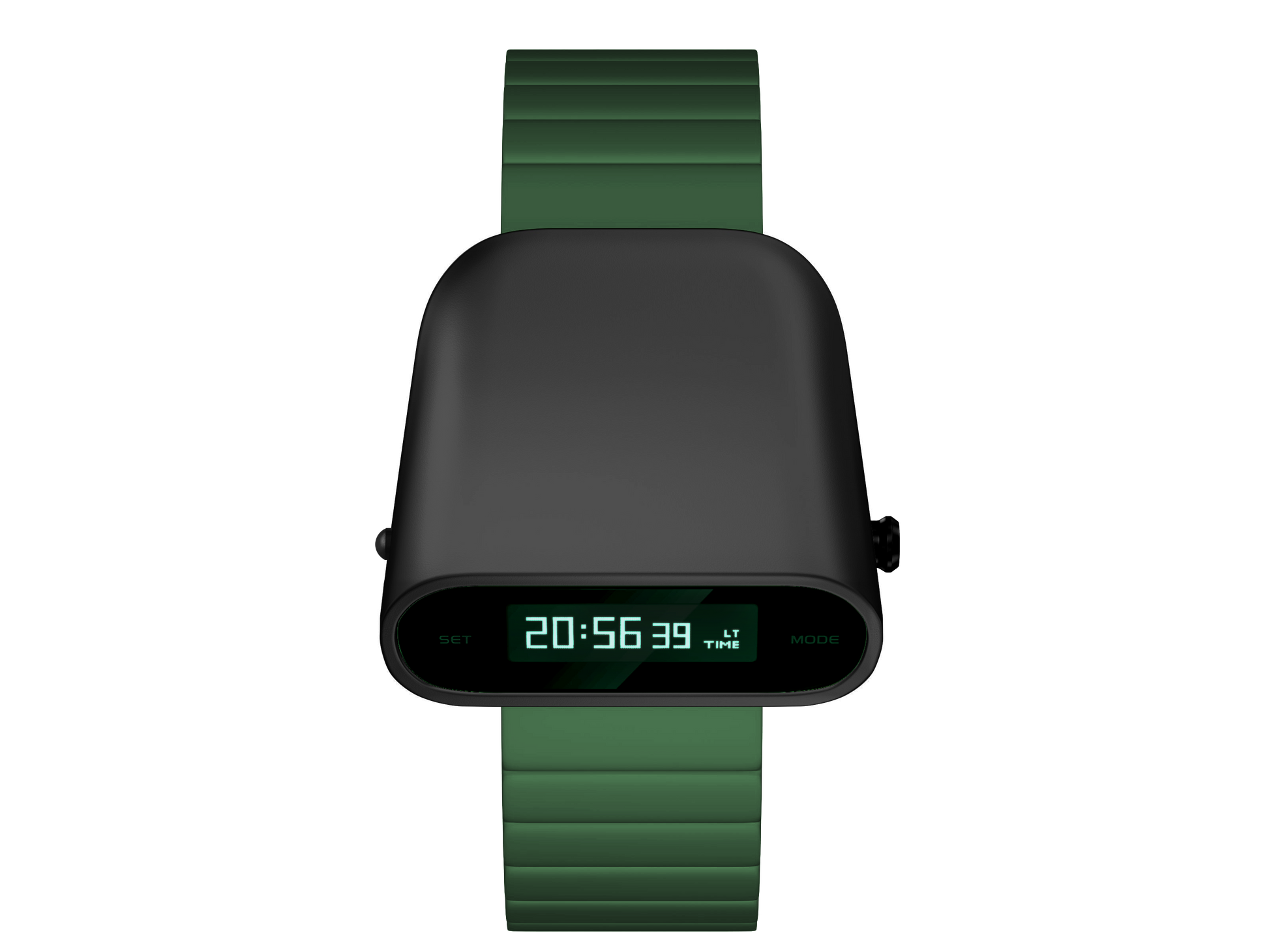 retro digital watch-green top view-S1000BG