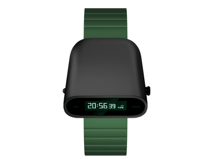 retro digital watch-green top view-S1000BG