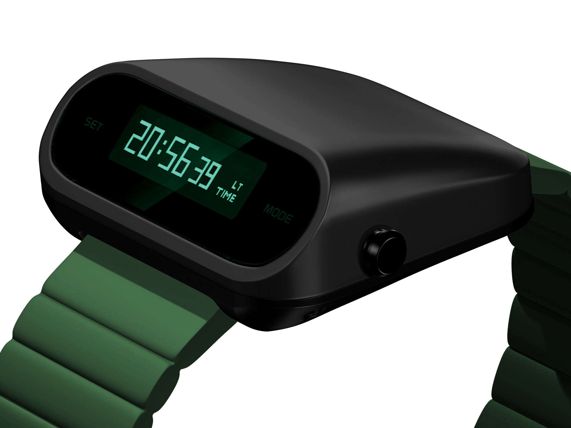 retro digital watch-green detail view-S1000BG