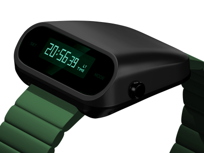 retro digital watch-green detail view-S1000BG