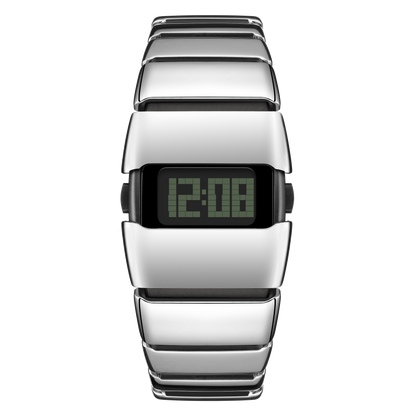 Retro-Futuristic Metal Unique Digital Watch-X6000S-Shiny